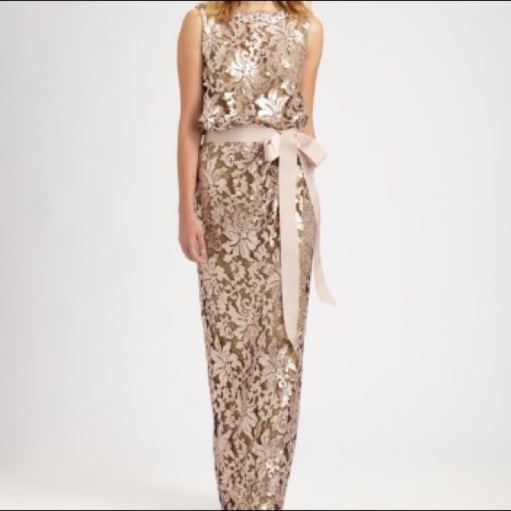 Tadashi Shoji Metallic Gown